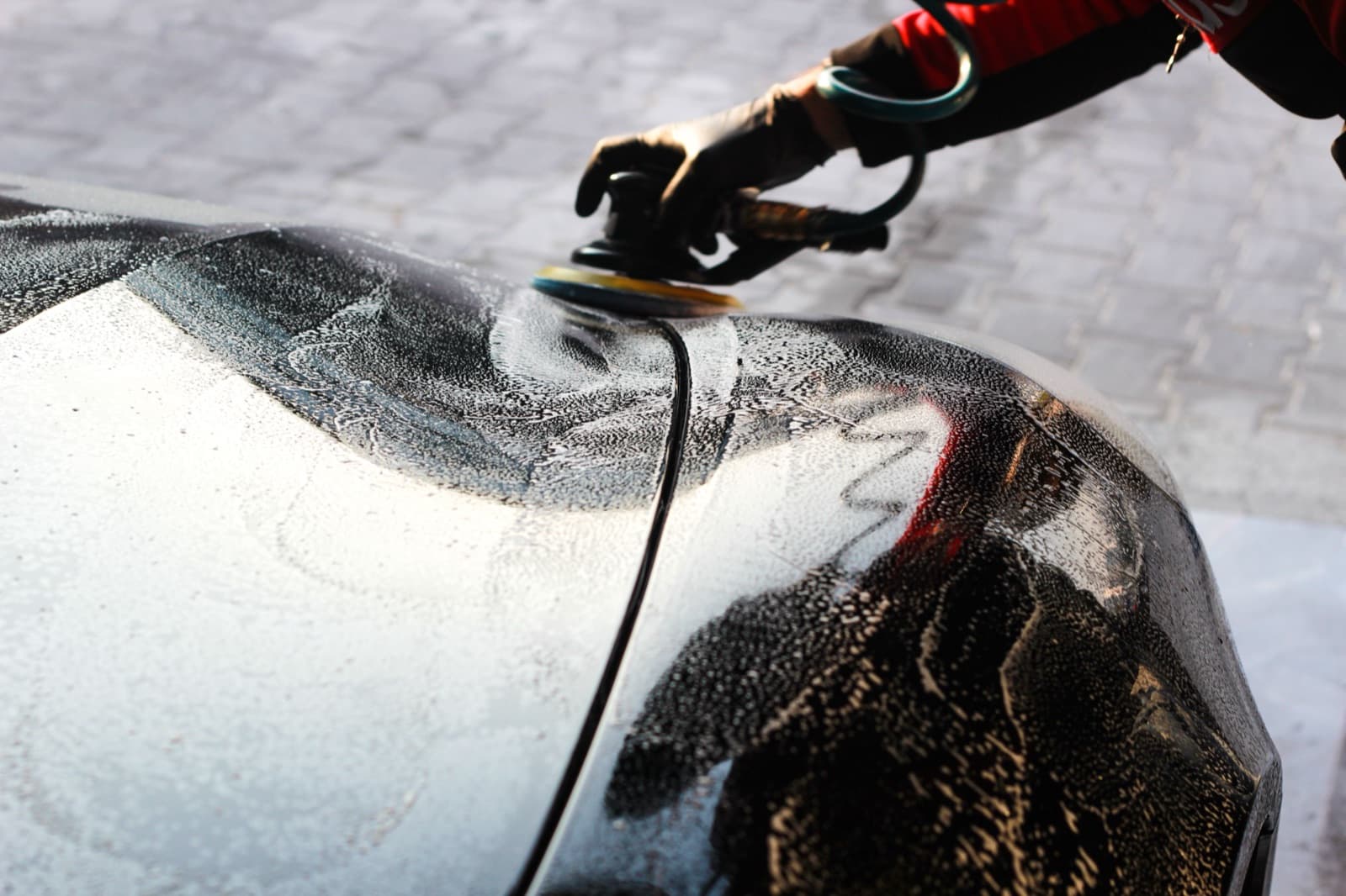 Stock photo of car detailing work